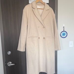 Oak and fort Double-Breasted Wool Coat - Cream